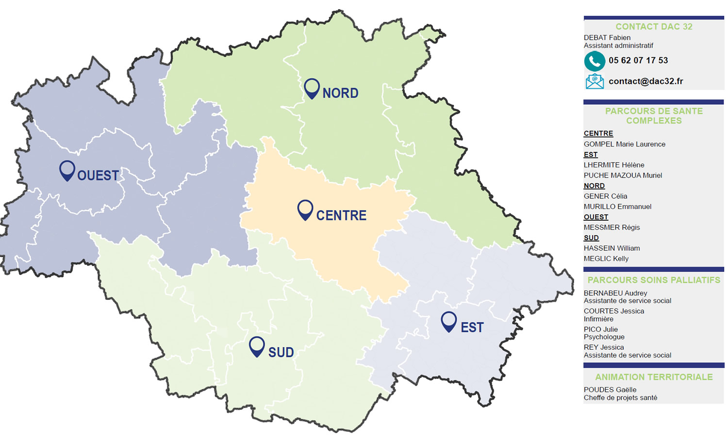 Territoire d'intervention du DAC 32